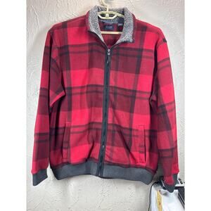 IZOD Buffalo Plaid Zip Up Jacket Lumber‎ Jack Logger Hunter Winter Size Large
